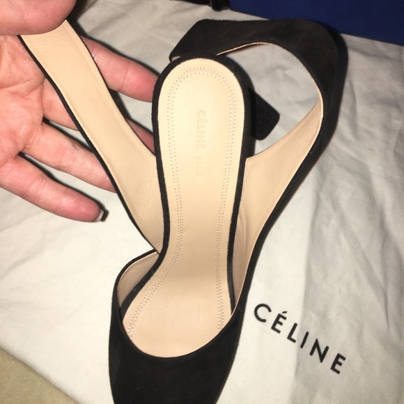 Celine shoes new Celine Black Suede Platform Ankle Strap Sandals Size - Picture 3 of 8